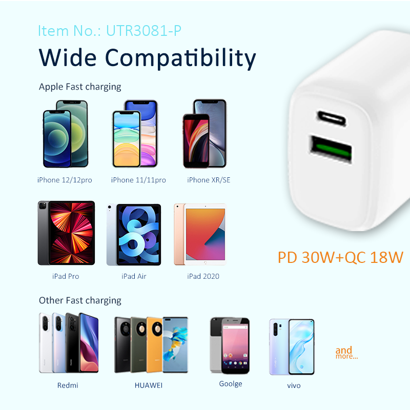 PD30W+QC18W Travel charger